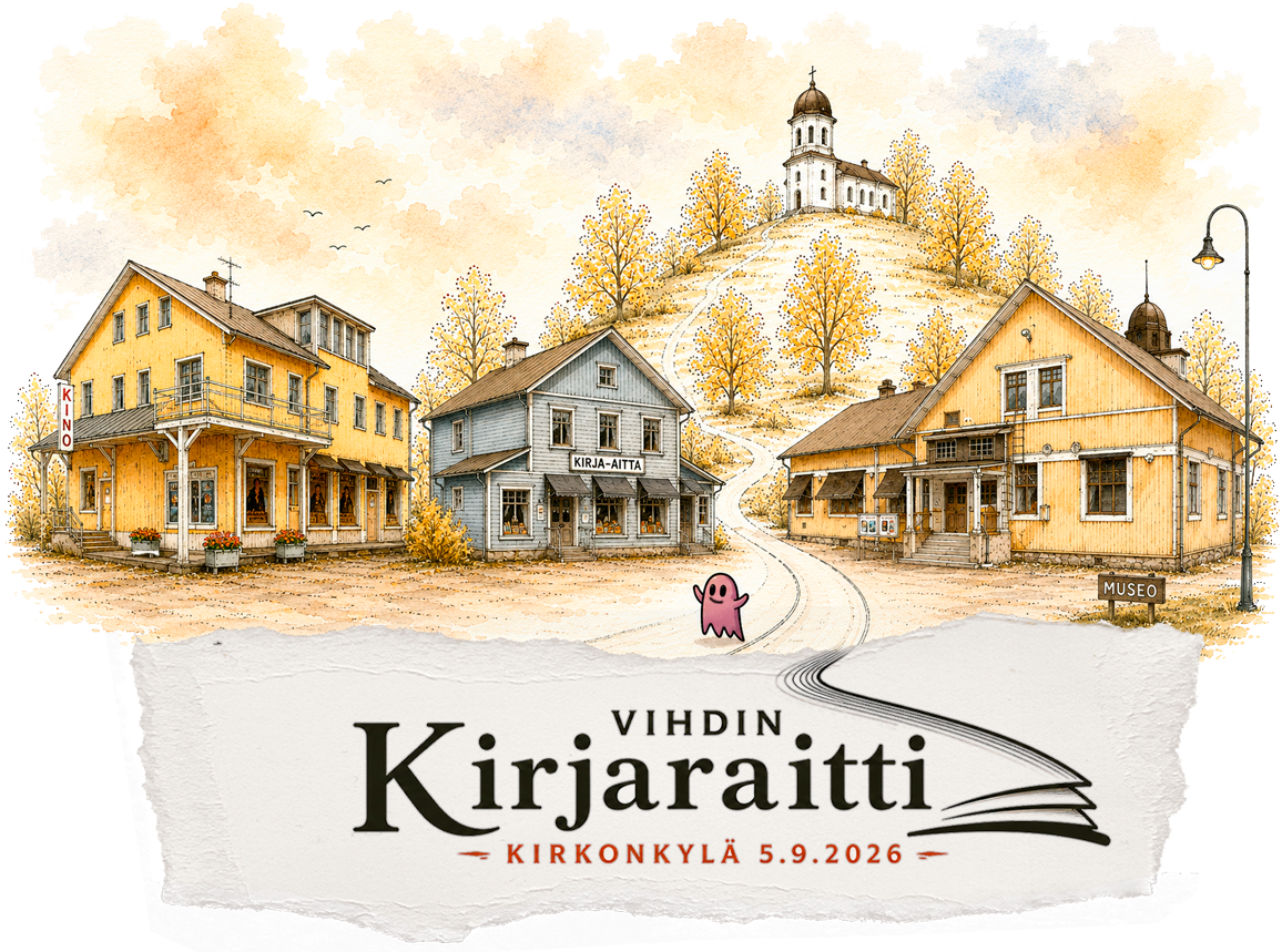 Vihdin Kirjaraitti -kylttikuva